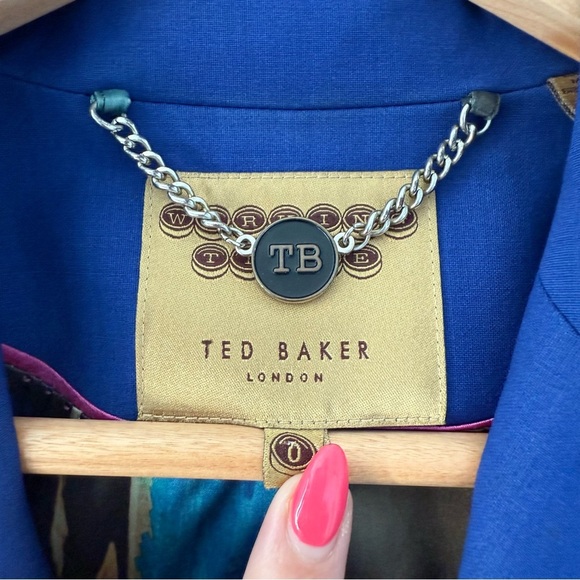 Ted Baker cobalt blue wool blazer jacket - size 0 (XS) NWOT - Picture 6 of 7